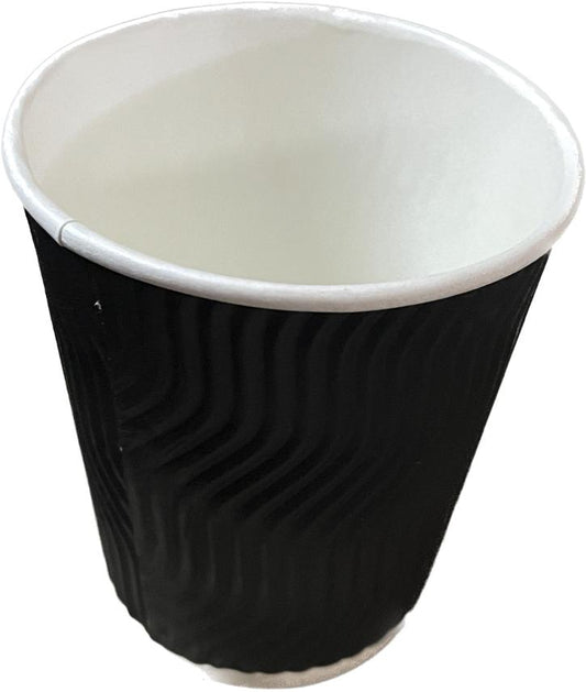 CUP PAPER 250ML WAVEY BLACK