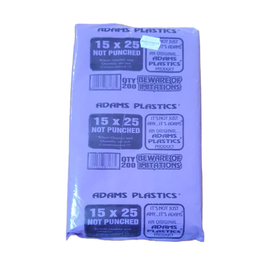 Adams Clear Butcher Bag 15 x 25 x 20 Not Punched (200 per pack 3000 per bale)