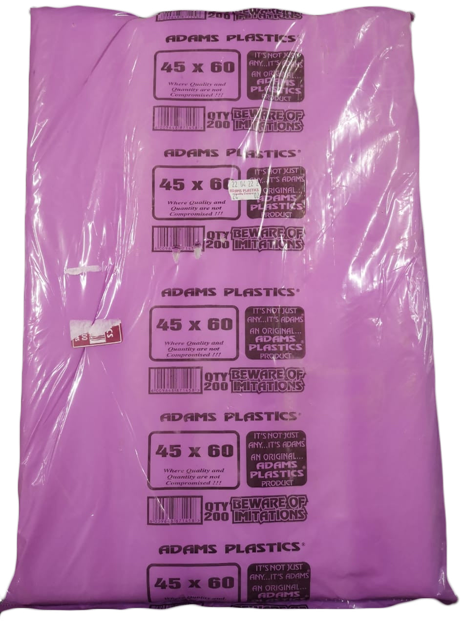 Adams Clear Butcher Bag 45 x 60 x 25 (200 per pack 400 per bale)