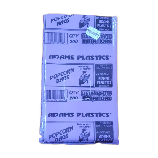 Adams Popcorn Clear Bags 12 x  20 x  20 (200 per pack 8000 per bale)