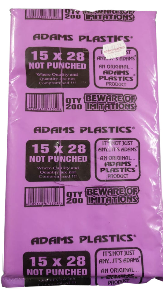 Adams Clear Butcher Bag 15 x 28 x 20 Not Punched (200 per pack 3000 per bale)