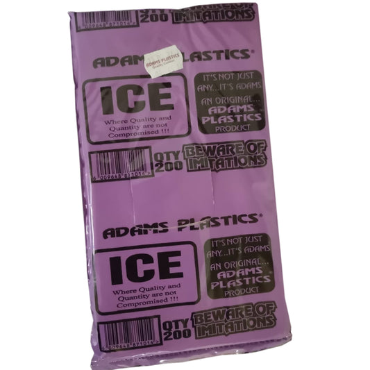 Adams Plastic 12 x 20 x 20 Ice Bags (200 per pack  8000 per bale)