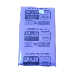 Adams Clear Butcher Bag 15 x 25 x 20 Not Punched (200 per pack 3000 per bale)