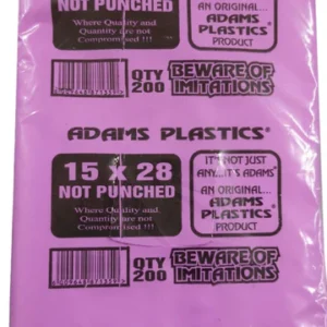 Adams Clear Butcher Bag 15 x 28 x 20 Not Punched (200 per pack 3000 per bale)