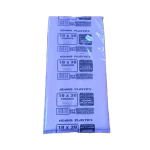 Adams Clear Plastic Bag 19 x 39 x 20 Punched (200 per pack 2000 per bale)