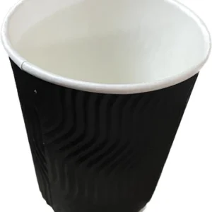 CUP PAPER 250ML WAVEY BLACK