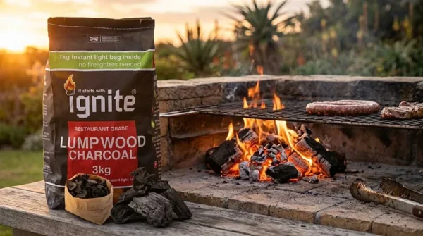 Ignite Lumpwood Charcoal 3kg (2kg Lumpwood + 1kg Instant Light) | Cool