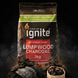 Ignite Lumpwood Charcoal 3kg (2kg Lumpwood + 1kg instant light)